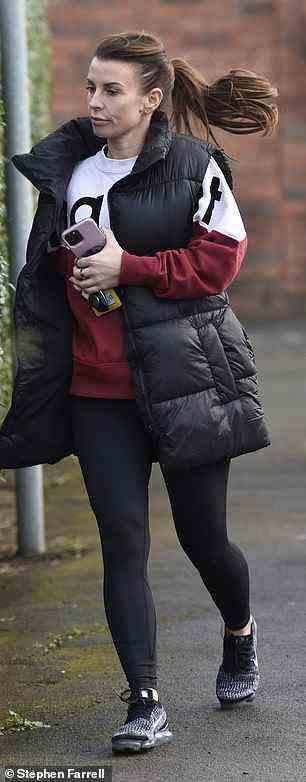 Out and about: Coleen happily went about her day following the release of Wayne's documentary