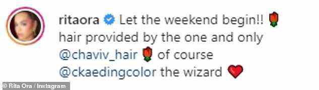 Spaß haben: Der Star beschriftete die Menge der Schnappschüsse und schrieb auf Instagram: „Lasst das Wochenende beginnen!“