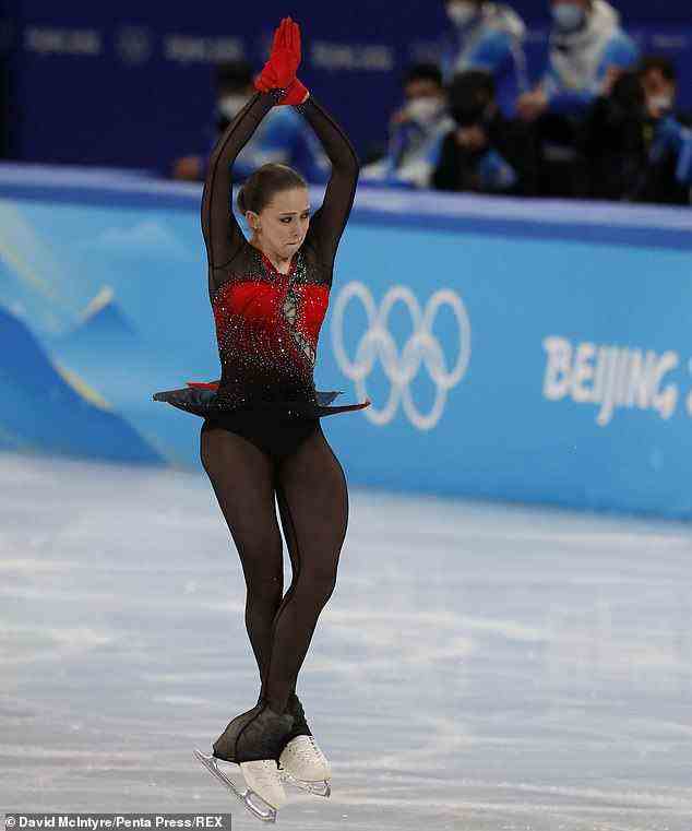 Kamila Valieva has been cleared to continue free skating at the Winter Olympics despite testing positive for a banned substance in the wake of a gold medal win. She's pictured competing on February 7 in an event that won her a gold medal
