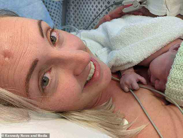 Vier Monate nachdem die Mutter und ihr Ehemann Adam Rollisson, 33, ihr Baby James Rollisson begrüßt hatten, wurde sie am 15. Januar im Solihull Hospital operiert
