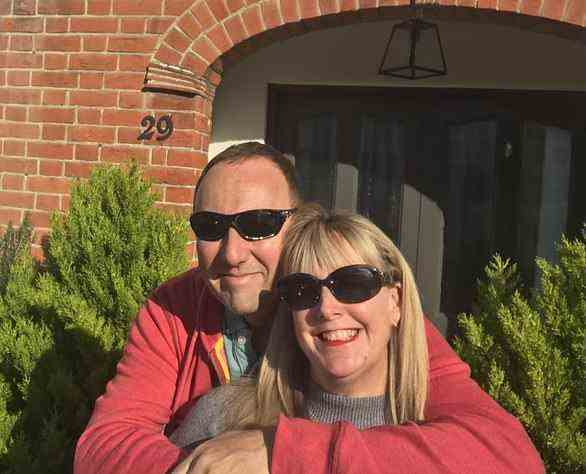 Katy Croft and her partner outside their new home. They struggled to get a mortgage, despite having more than £540,000 in equity, as they had taken Covid grants