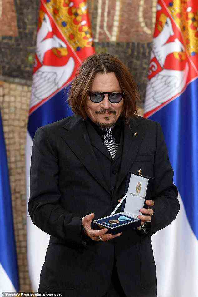 The actor was presented with the honors for his 'outstanding merits in public and cultural activities, especially in the field of film art and the promotion of the Republic of Serbia in the world,' Vucic said