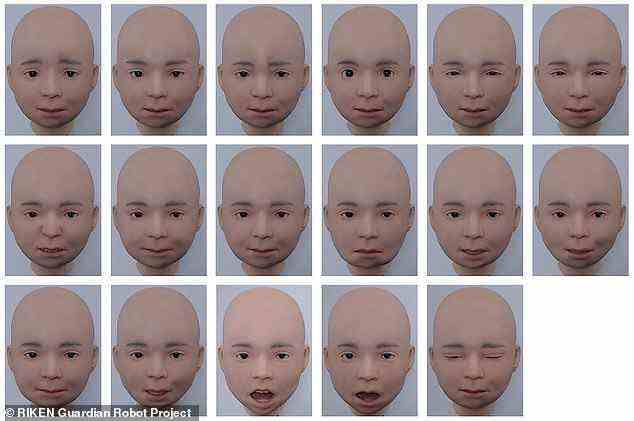 Nikolas Gesicht enthält 29 pneumatische Aktuatoren, die die Bewegung künstlicher Muskeln steuern, während weitere sechs Aktuatoren zur Steuerung von Kopf- und Augapfelbewegungen verwendet werden