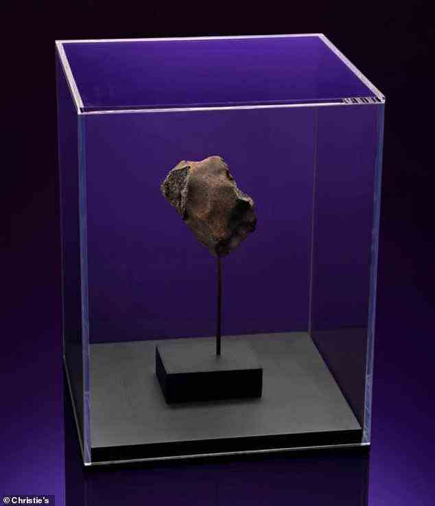 Der Meteorit aus kohlenstoffhaltigem Chondrit, der durch das Dach einschlug, steht ebenfalls zur Versteigerung im Wert von 60.000 Dollar
