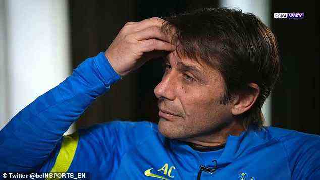 Antonio Conte has talked down Tottenham's chances of a top-four finish in an interview