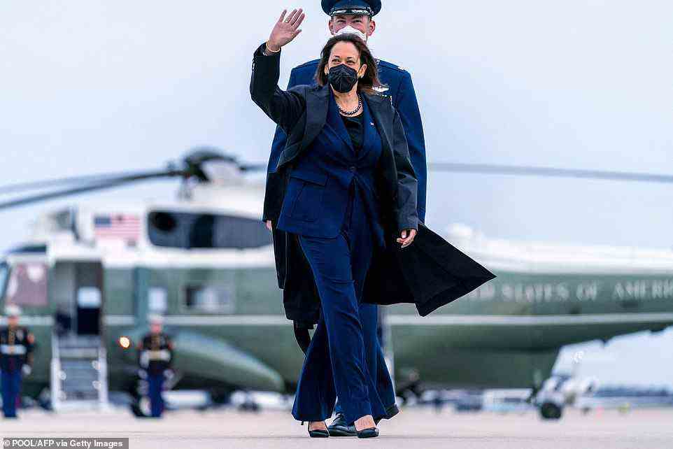 Kamala Harris left for the Munich Conference on Thursday morning to take the spotlight in Europe as artillery rang out in Ukraine and the Pentagon warned there is still no sign Vladimir Putin has pulled back his troops