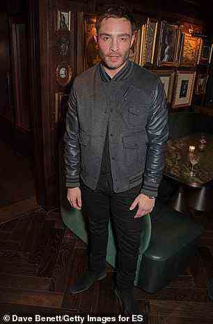 Famous faces: Ed Westwick was also at the party where he put on a dapper display