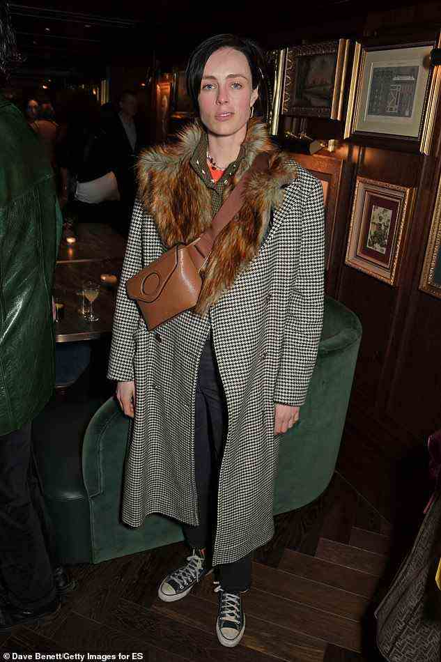 The look: Edie Campbell also attended the ES Magazine relaunch party during London Fashion Week
