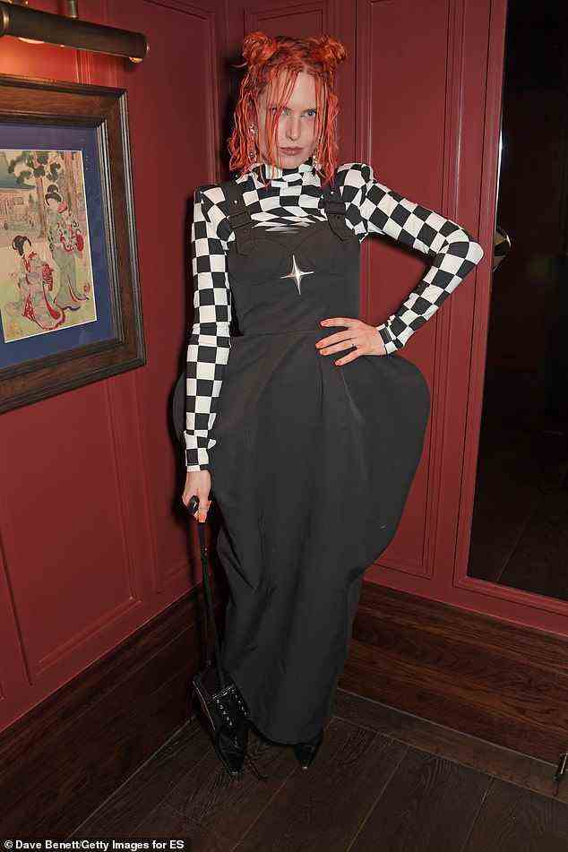 All eyes on her: Henrietta Tiefenthaler aka DJ Henri wowed in a black and white ensemble