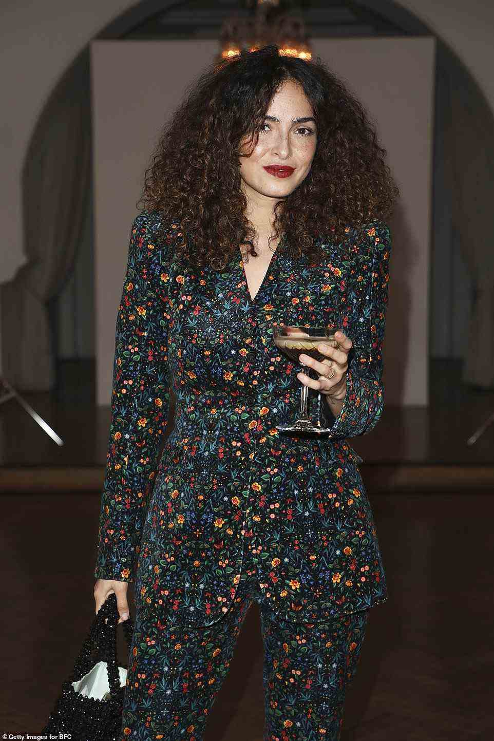 Bold: Anna Shaffer stood out from the crowd in a printed co-od