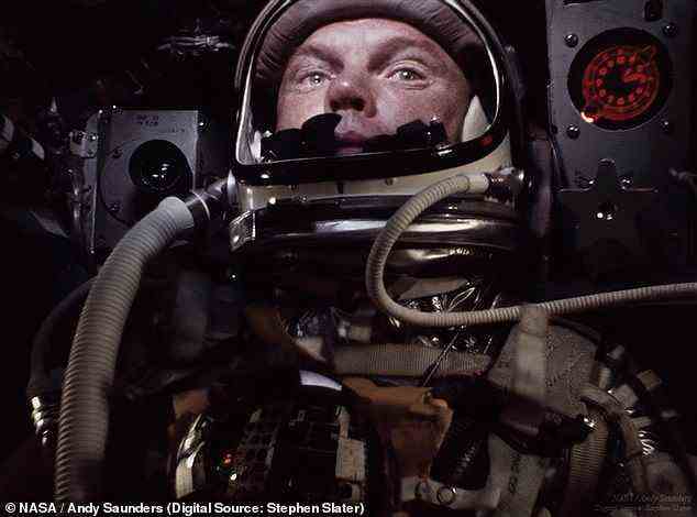 Three hours and 35 minutes into the flight, John Glenn is on his 3rd orbit of Earth. He is observing the instrument panel in the capsule as mission control asks, "...Have you experienced any nausea at all during the entire flight?". Glenn said no, he was fine