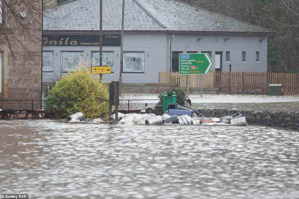 Severe flooding in Belper in Derbyshire this morning after Storm Franklin swept in amid a severe weather warning for wind