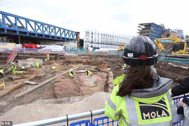Excavations on the site have been taking place ahead of the construction of The Liberty of Southwark, a new cultural quarter