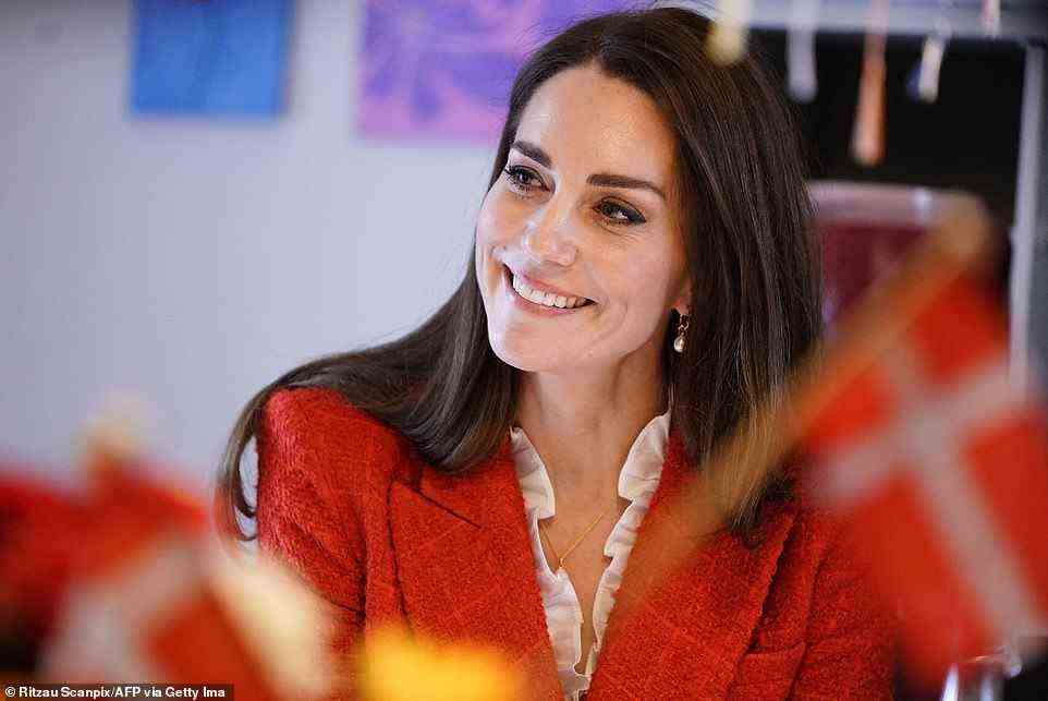 The Duchess of Cambridge smiled as she heard more from the experts in the field, which is of great interest to the Duchess