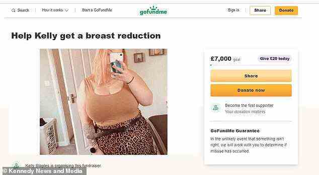 Sie können jetzt auf Kellys GoFundMe-Seite spenden: www.gofundme.com/f/help-kelly-get-a-breast-reduction