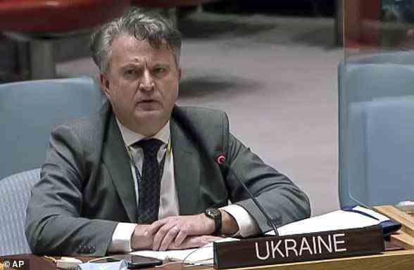 Bei einem Treffen des UN-Sicherheitsrates unter Aufladung sagte der ukrainische Botschafter Sergiy Kyslytsya zu seinem russischen Amtskollegen: „Es gibt kein Fegefeuer für Kriegsverbrecher.  Sie fahren direkt zur Hölle, Botschafter'