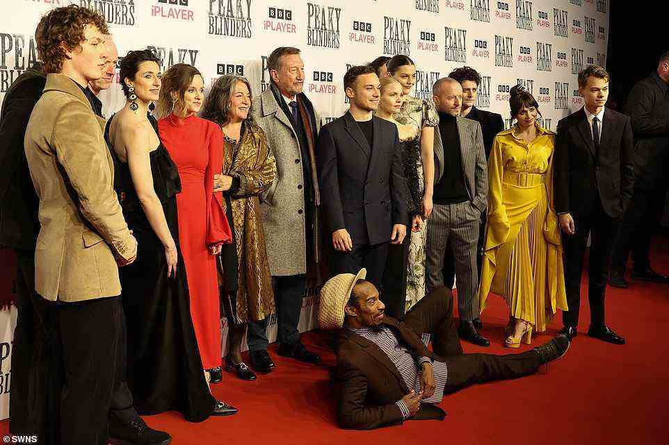 Group shot: The cast and crew for Peaky Blinders gathered as they celebrated the final season