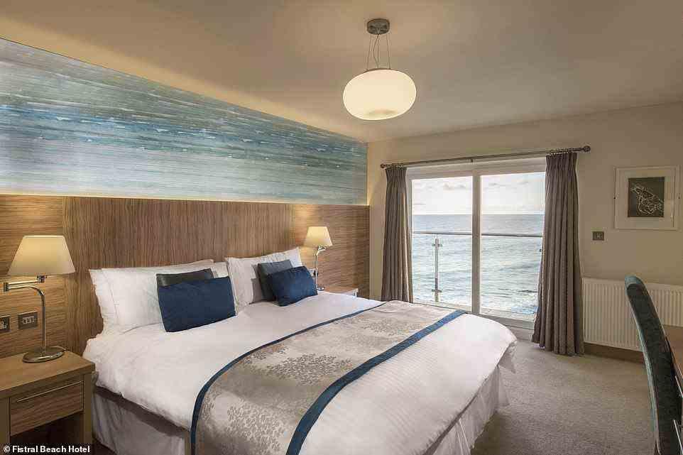 One of the 71 contemporary rooms at Fistral Beach Hotel, overlooking Newquay’s famous surfing beach