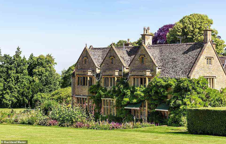 In a quiet village of the same name, Buckland Manor (pictured) oozes country-house style