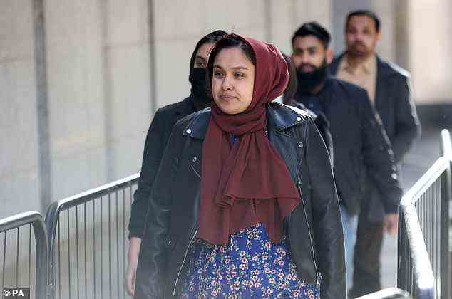 Jebina Yasmin Islam, Sabina's sister, was seen arriving at the Old Bailey in London today for the trial of Koci Selamaj