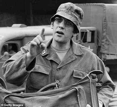 Donald Sutherland played Captain Benjamin Franklin 'Hawkeye' Pierce Jr. in M*A*S*H. He is pictured in the 1970 movie