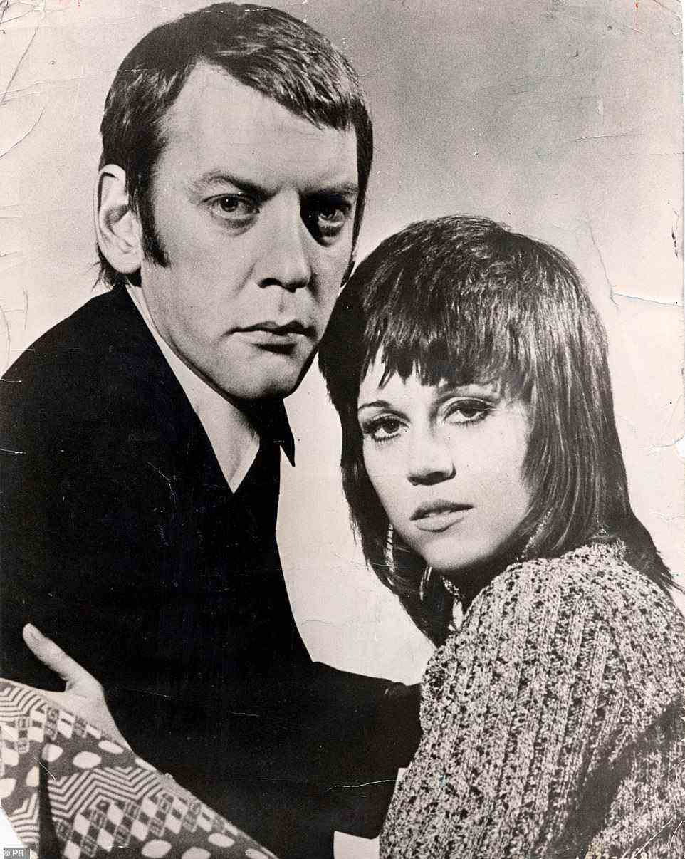 He also acted in the 1970 comedy Start the Revolution Without Me (with Gene Wilder) and the detective thriller Klute (which won an Academy Award). He is pictured with Jane Fonda in Klute in 1971