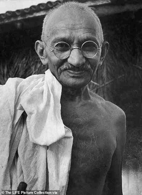 Mohandas Gandhi, der Anführer der indischen Unabhängigkeitsbewegung im 20. Jahrhundert
