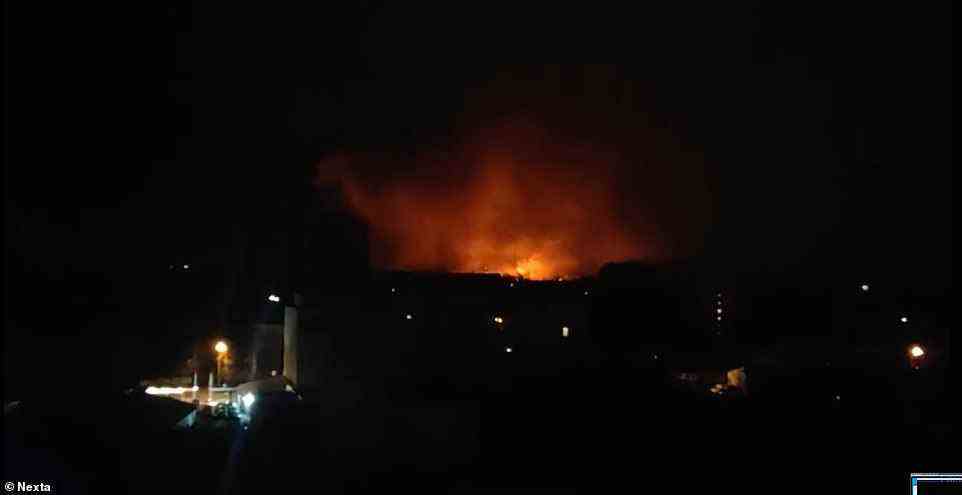 Kyiv was in flames in the early hours of Saturday