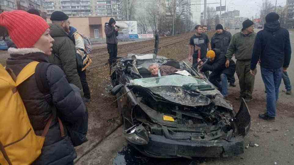 Incredibly, the elderly driver was still alive and pulled free from the wreckage