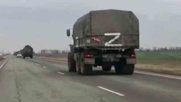 Russian military trucks were filmed apparently heading for Crimea, though it was not clear where they came from since Russia does not have a land border with the peninsula