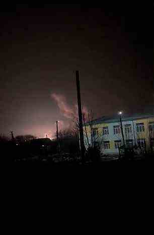 Footage shows explosions hitting Svatove, a city in the east of Ukraine