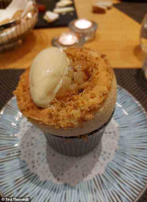 Ted's pear souffle, which is 'Michelin-star-standard divine'