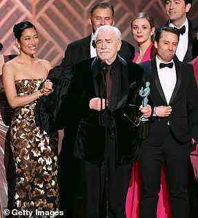 Icon: Brian Cox accepted the Outstanding Performance by an Ensemble in a Drama Series on behalf of the Succession cast