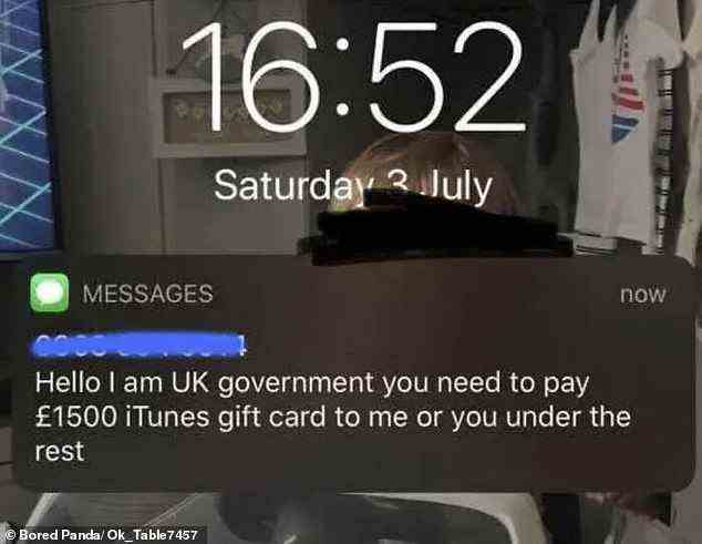 „Du bist unter den anderen …“ Ein Betrüger schaffte es nicht, eine Person in Großbritannien mit ihrer schlechten Rechtschreibung und Grammatik zu betrügen, während er eine iTunes-Geschenkkarte forderte