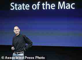 Apple-CEO Steve Jobs spricht bei einer Apple-Veranstaltung in der Apple-Zentrale in Cupertino, Kalifornien.