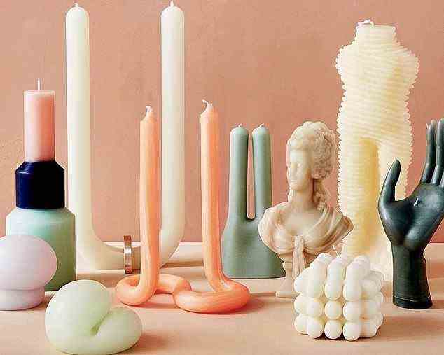 Schmelzende Wunder: Kerzen werden in verspielten Formen und Größen hergestellt, aber bei einigen Exemplaren, die über 100 £ kosten, möchten Sie vielleicht die Streichhölzer weglegen