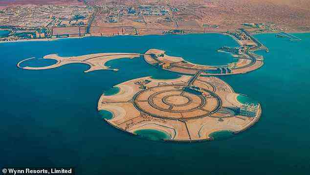 Das in Las Vegas ansässige Wynn Resorts plant den Bau einer Multimilliarden-Dollar-Anlage mit „einem Spielbereich“ auf der künstlichen Insel Al-Marjan von Ras al-Khaimah (im Bild).