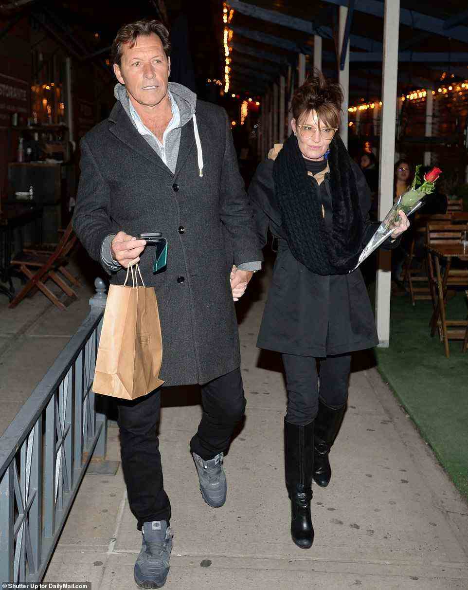 New York Rangers legend Ron Duguay (left) confirmed that he was in fact dating former presidential candidate Sarah Palin, 58, after they were spotted together walking hand-in-hand and enjoying a romantic dinner in NYC's Little Italy