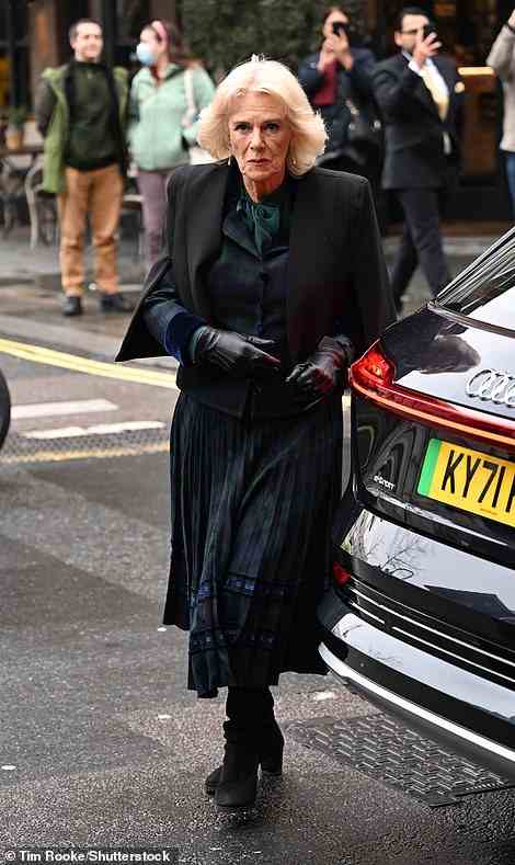 Camilla arrives at Ukrainian Catholic Church in London today