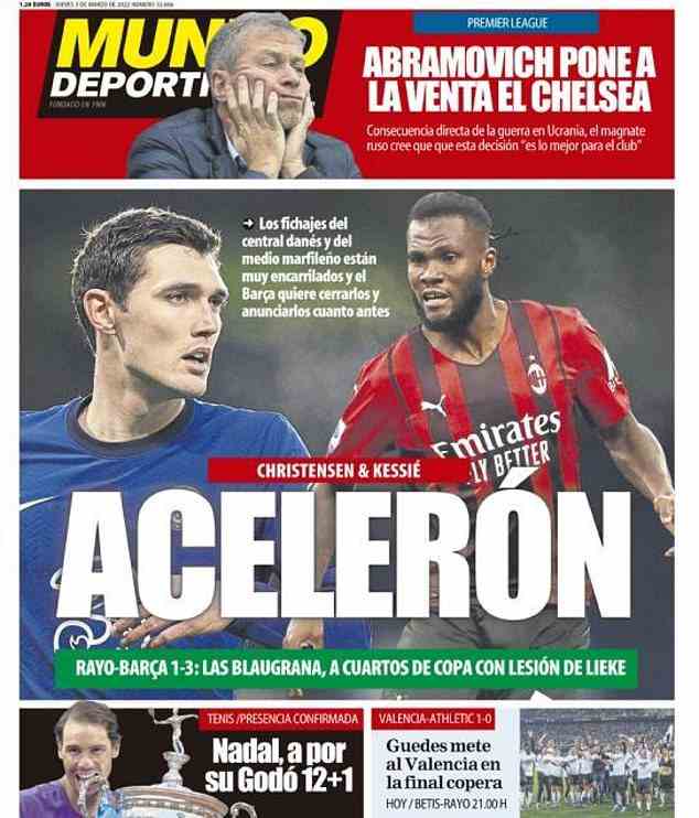 Mundo Deportivo berichtet, dass Barca das Interesse an Christensen und Kessie verstärkt hat