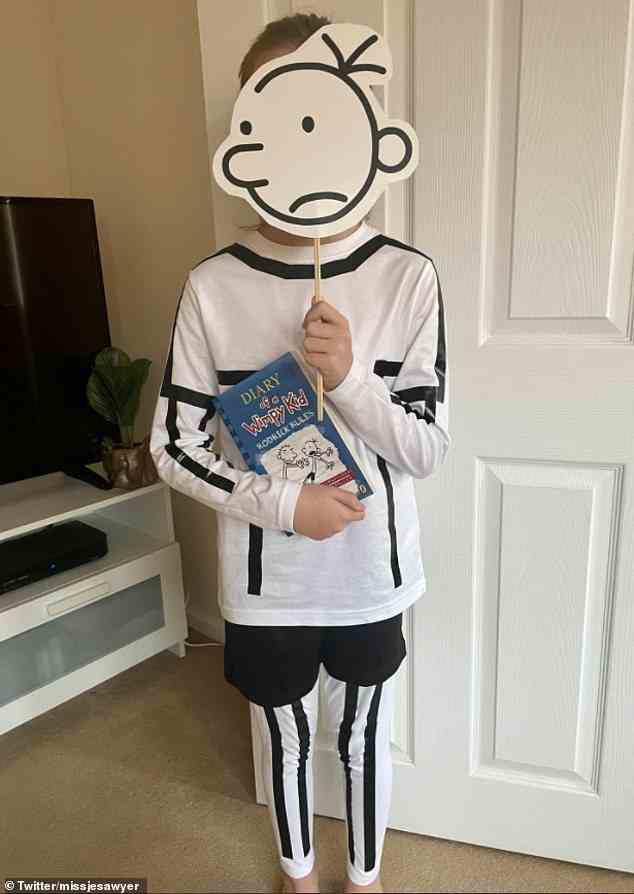 Jess aus Chelmsford teilte ein Bild ihres Sohnes, der als Greg Heffley verkleidet war, aus der Buchreihe Diary of a Wimpy Kid