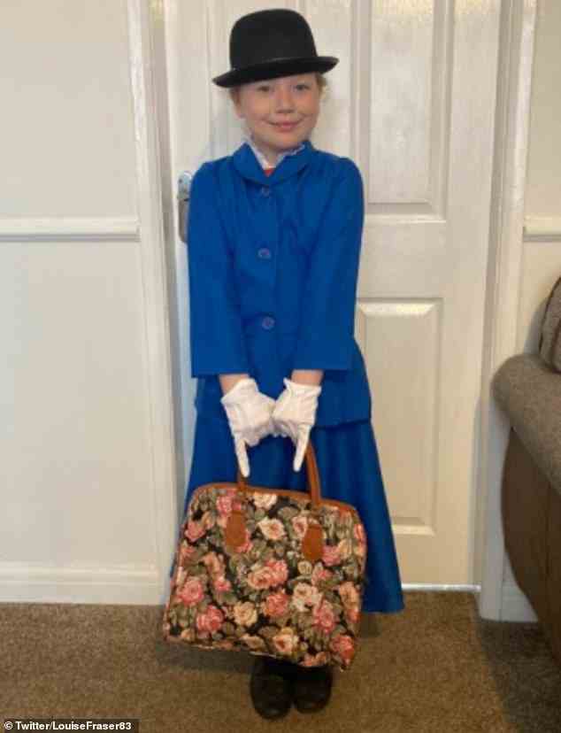 Sieht in jeder Hinsicht praktisch perfekt aus!  Louise aus Barnsley teilte ein Bild ihrer als Mary Poppins verkleideten Tochter aus der klassischen Buchreihe von PL Travers