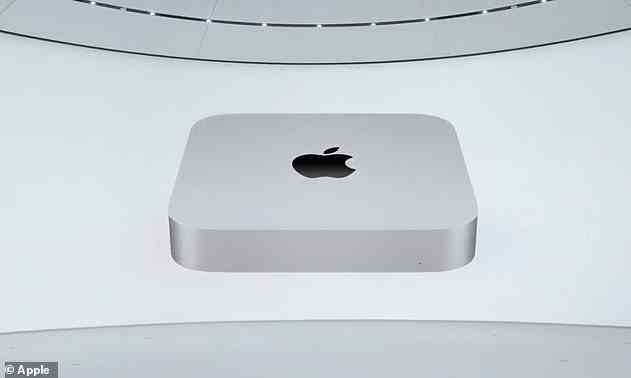 Im November enthüllte Apple seine erste Reihe von Mac-Computern – MacBook Air, MacBook Pro und Mac Mini – mit dem hausintern entwickelten M1-Computerchip.  Abgebildet, Mac Mini