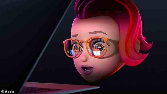 Ein vom Tech-Giganten im März 2021 veröffentlichtes Promo-Bild zeigt eine Memoji-Figur mit Brille und einer Spiegelung des Laptops in den Linsen – möglicherweise ein Hinweis auf eine AR-Brille