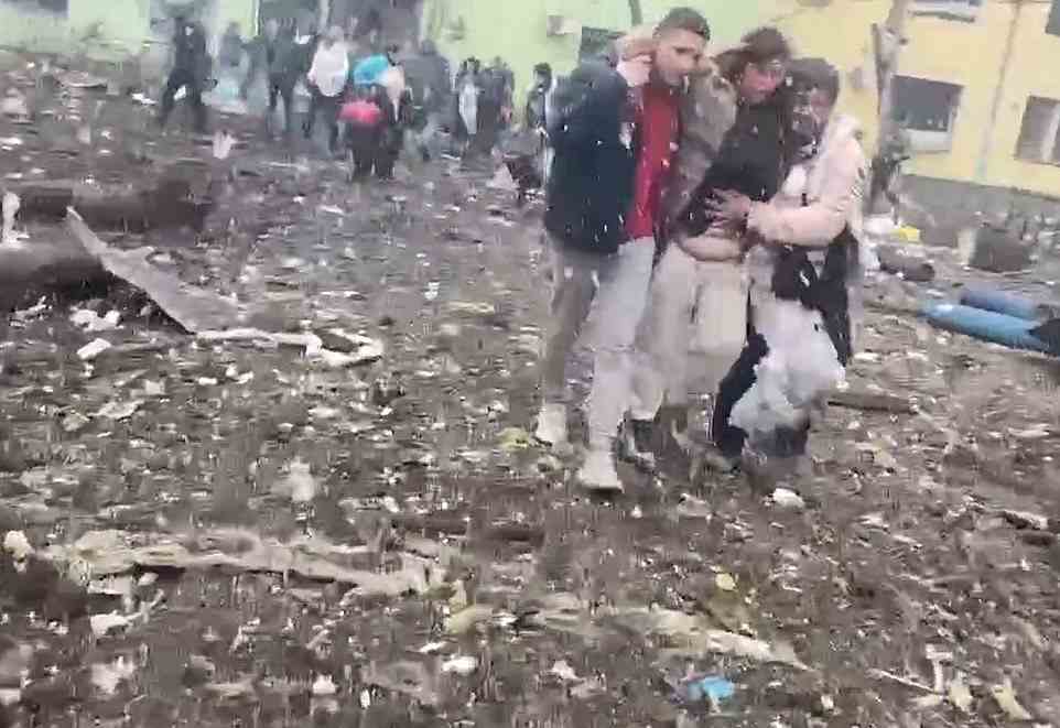 Wounded people are seen evacuating from the hospital, with President Zelensky repeating calls for a 'no-fly' zone to protect civilians. NATO has repeatedly refused the measure