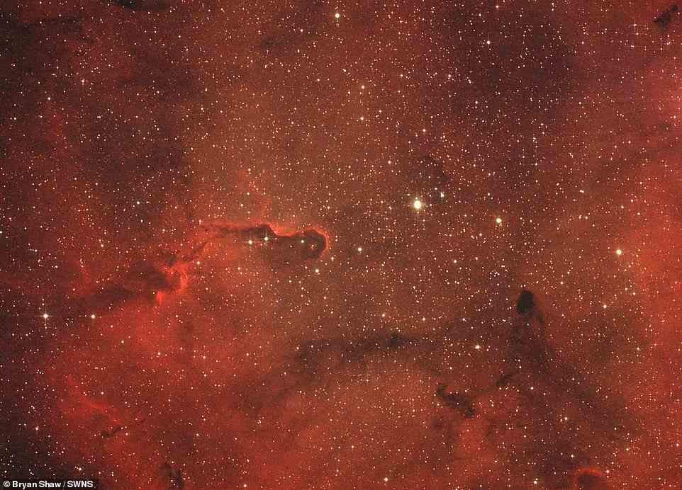 The Elephant's Trunk Nebula is a concentration of interstellar gas and dust within the much larger ionized gas region IC 1396 located in the constellation Cepheus about 2,400 light years away from Earth