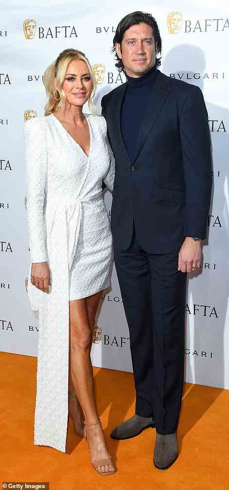 What a pair! Tess Daly made a very stylish arrival with her husband Vernon Kay at the British Academy Film Awards 2022 Gala Dinner at The Londoner Hotel on Friday night