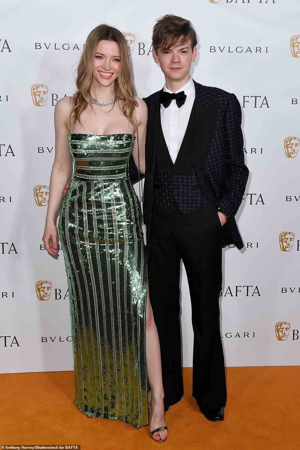 Couple: Talulah and her boyfriend Thomas Brodie-Sangster looked every inch the adorable couple