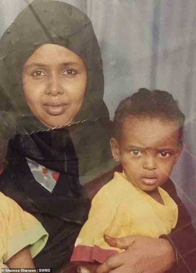 Shamsa (Bild rechts als kleines Kind) floh mit ihrer Mutter (Bild links) nach Großbritannien, nachdem ihre Mutter herausgefunden hatte, was mit ihr passiert war