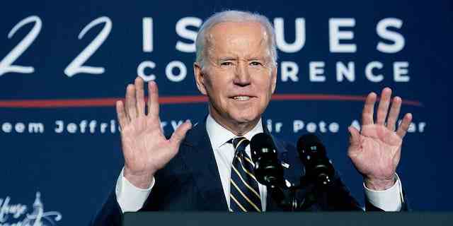 Präsident Joe Biden spricht auf der House Democratic Caucus Issues Conference